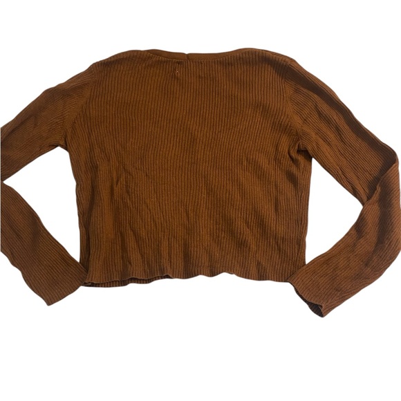 Old Navy Brown Ribbed V Neck Cardigan size Medium - Picture 2 of 4